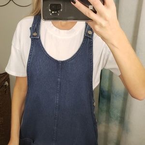 Denim overalls dress